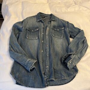 John Varvatos light denim washed button up